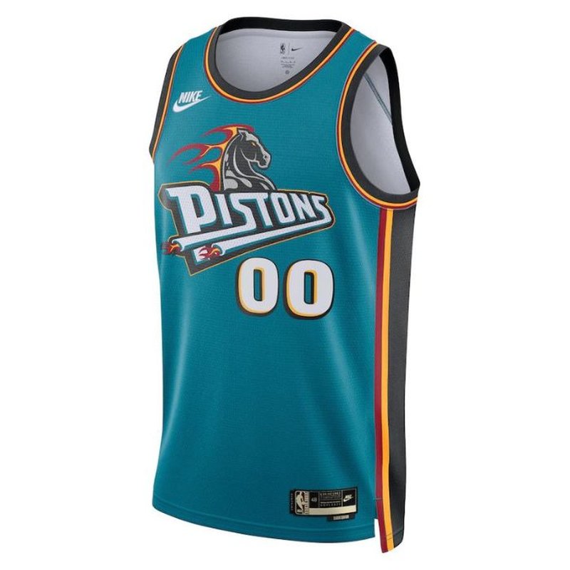 Detroit Pistons Unisex 2023 NBA Jersey - Classic Edition - Teal