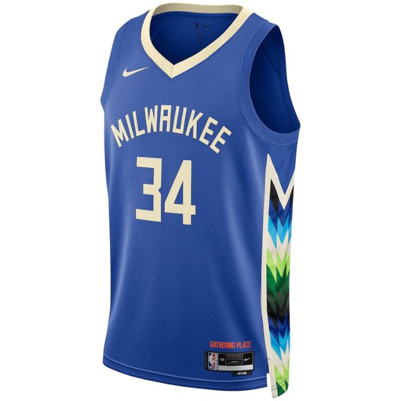 Giannis Antetokounmpo Milwaukee Bucks Unisex 2023 NBA Jersey - City Edition - Royal